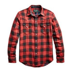 Vtg Polo Country -  Ralph Lauren Men's Pearl Snap Western Flannel Buffalo Plaid